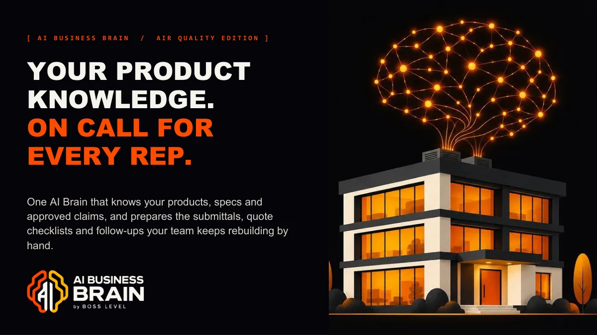 Cover of AI Business Brain for Air Quality: Your product knowledge. On call for every rep.